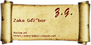 Zaka Gábor névjegykártya